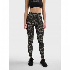 Dámské Punčochové Kalhoty Hummel Te Twist Aop Mid Waist Zelene | 720417-838