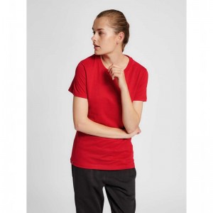 Dámské Tričko Hummel Red Basic S/S Červené | 005579-684