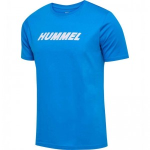 Pánské Tričko Hummel Elemental Logo Cotton Blankyt | 598762-342