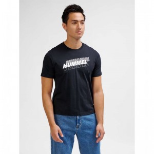 Pánské Tričko Hummel Graphic Triple Logo Cotton Černé | 135989-960