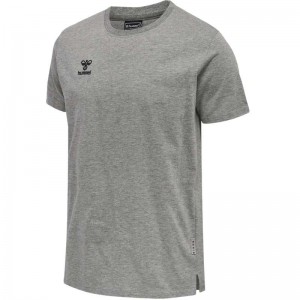 Pánské Tričko Hummel Move Grid Cotton S/S Šedé | 467304-709