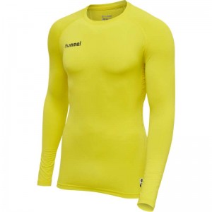 Pánské Základní Vrstva Hummel First Performance Jersey L/S Žluté | 367103-861