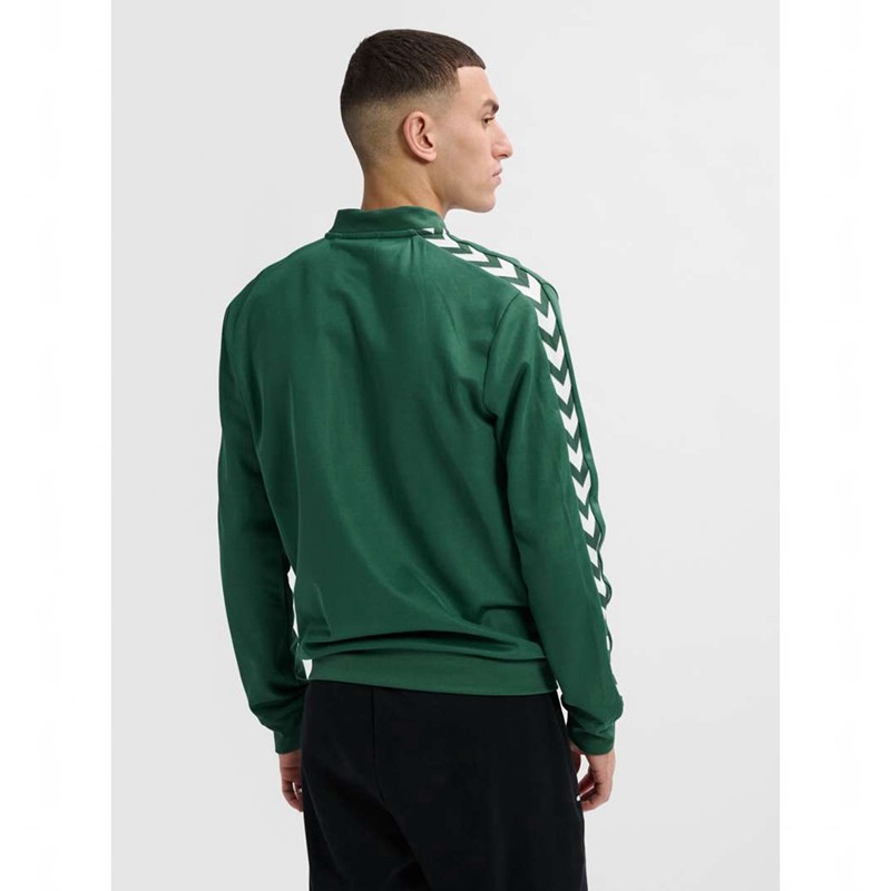 Dámské Tričko Hummel Archive Regular Poly Zip Zelene | 796165-087